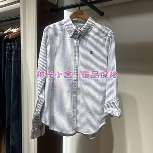 ELAND依恋正品2025冬 经典条纹长袖衬衫EEYSF49E03 YSF49E03