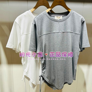 T恤EERAG24B05 RAG24B05 26夏不规则下摆圆领短袖 ELAND依恋正品