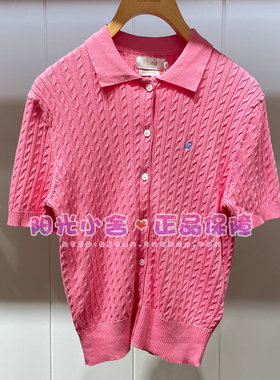 ELAND依恋正品26夏气质翻领短袖针织开衫EECKG23E02 CKG23E02