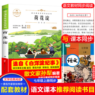 统编语文教材配套阅读经典 荷花淀 七年级上册同步阅读课外书人教版 白洋淀纪事语文课本作家作品系列 文学名著青少年初中生爱国书籍