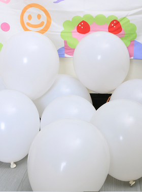 加厚白色圆形气球5寸10寸12寸18寸生日布置派对装饰亚光乳胶汽球