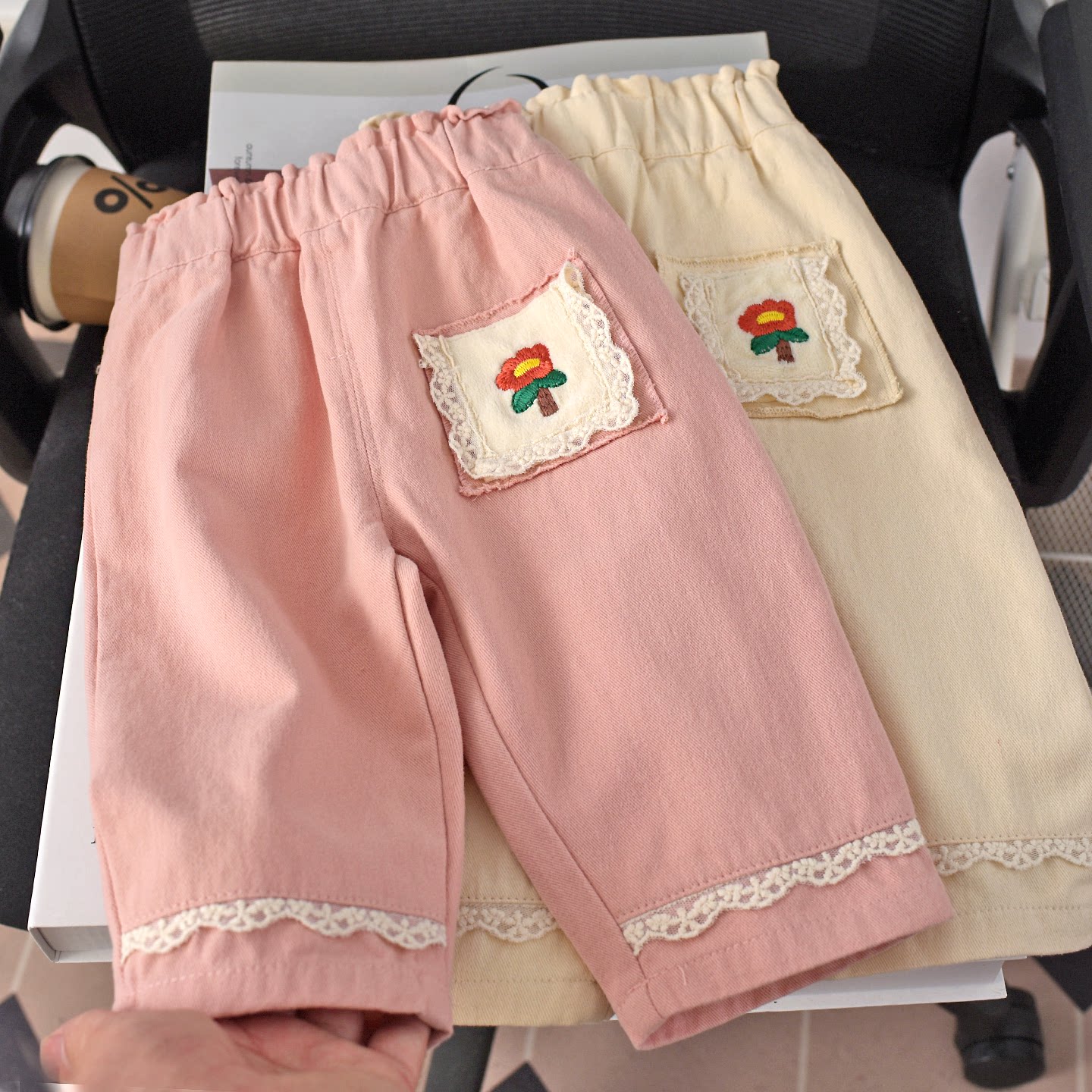 英国KABEI TREE女童裤子春秋季儿童休闲洋气直筒裤宝宝百搭长裤