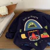 TREE儿童t恤男女童2026新款 春秋季 宽松长袖 英国KABEI 上衣打底衫