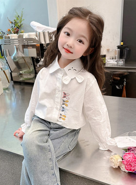 英国KABEI TREE女童衬衫春秋季2026新款儿童洋气长袖衬衣长袖上衣