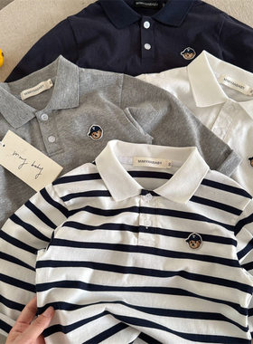 英国KABEI TREE男童长袖POLO衫儿童t恤打底衫宝宝纯棉春秋季上衣