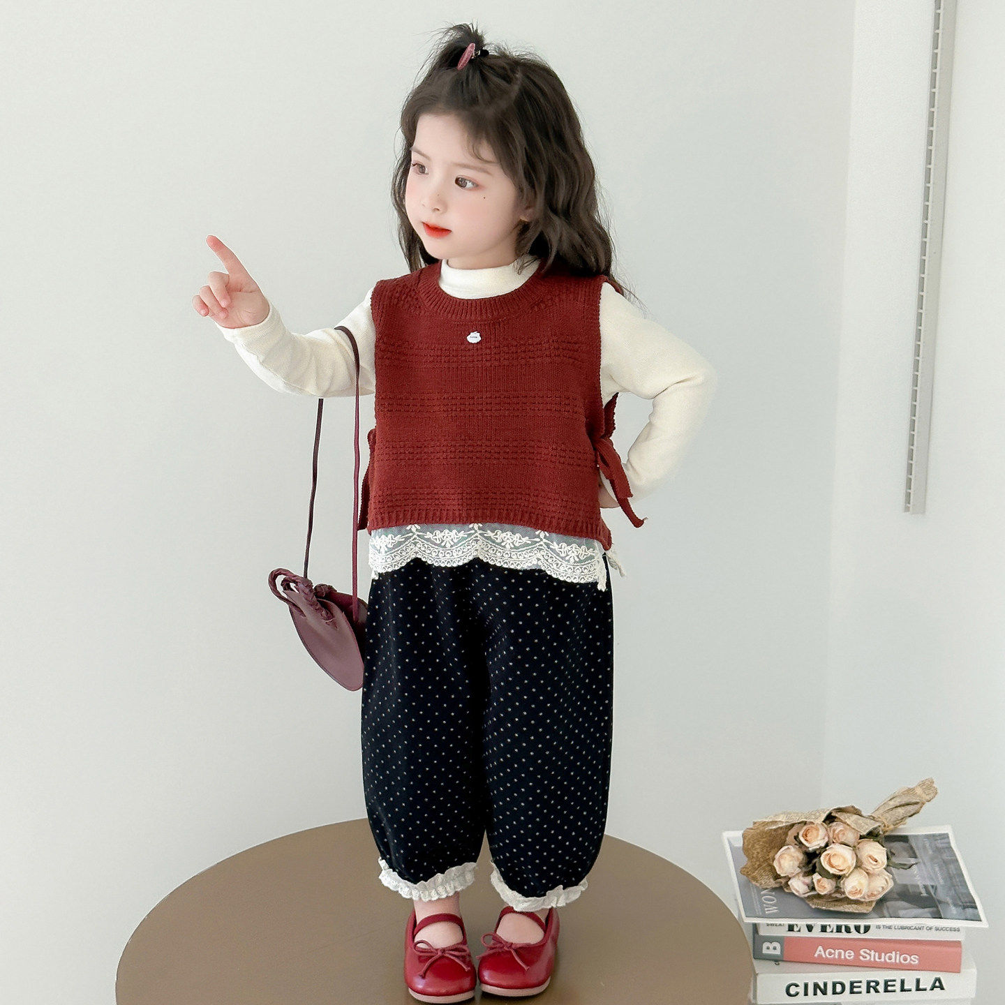 英国KABEI TREE女童套装2026新款春秋季时髦洋气休闲马甲三件套,童装/婴儿装/亲子装,套装,淘宝优惠券,粉丝福利购,淘宝优惠卷