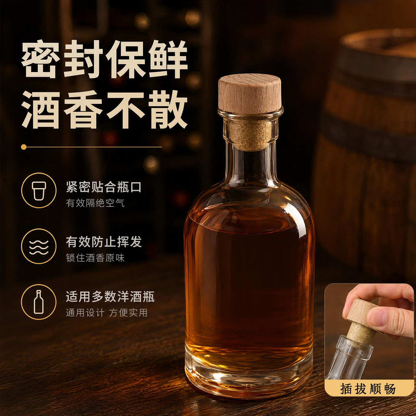 天然软木塞橡木塞瓶塞红酒塞洋酒塞木塞马爹名仕轩尼VSOP酒瓶盖子