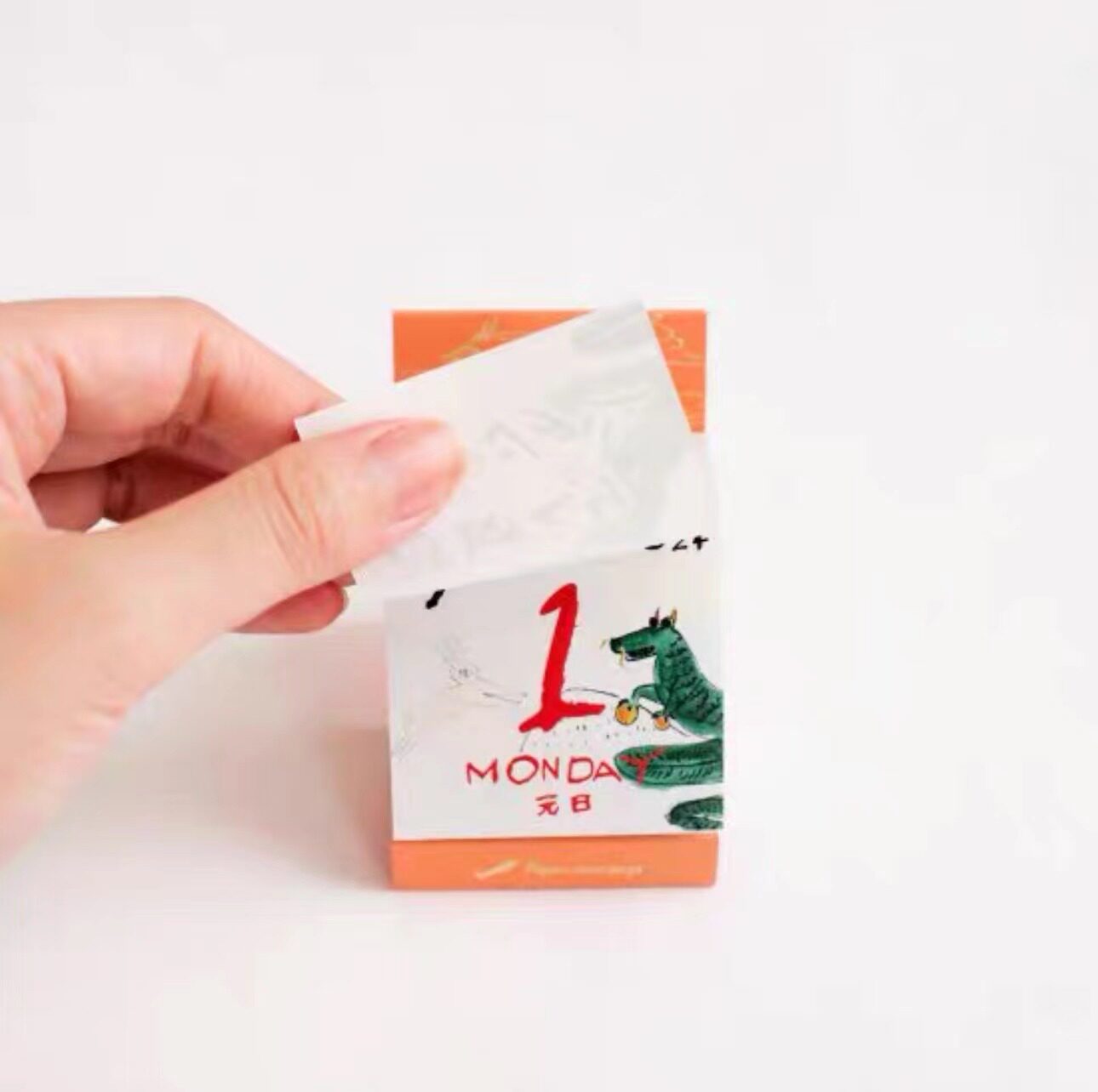 종이 메시지 달력 2024 용의 해 한정 고양이 데스크탑 달력 365 비반복 패턴 포장