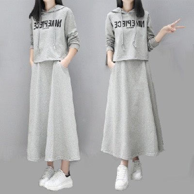 1688阿里巴巴淘宝特价版清仓秋冬女装时尚休闲宽松显瘦连衣裙套装