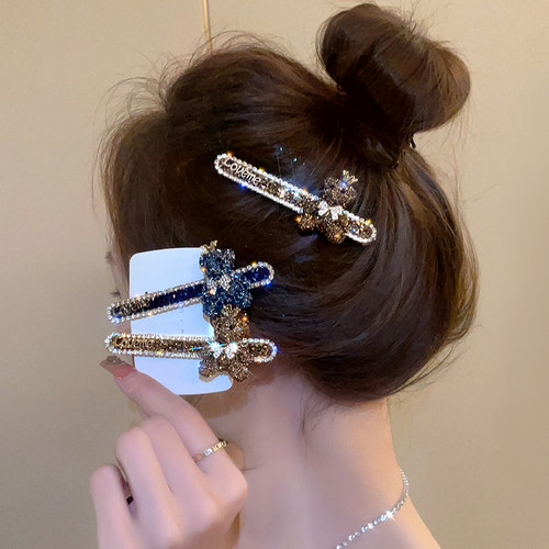 日韩合金材质小熊边夹发夹