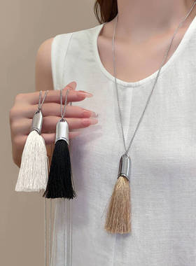 日韩合金材质毛刷子项链女