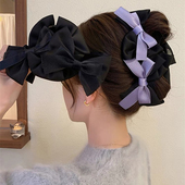 法式 大号发夹女后脑勺双面发饰鲨鱼夹子 优雅蝴蝶结发抓夹2026新款