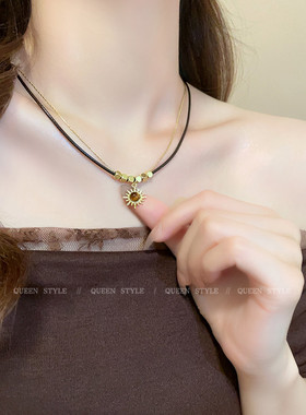 复古浪漫~高级感太阳花项链