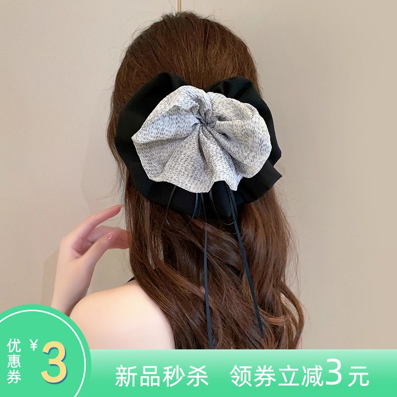 法式蝴蝶结丝带弹簧夹发饰