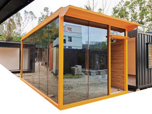 二手集装箱货柜房折叠不锈钢移动板房活动房创意网红落地玻璃幕墙