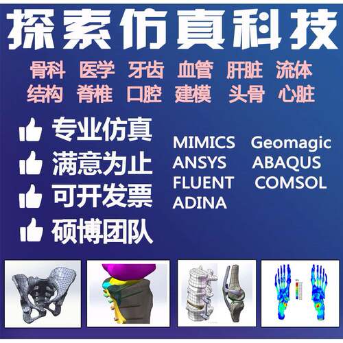 mimics医学有限元骨科肝脏软组织血管口腔牙齿3D打印彷真模拟代做