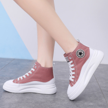 Hong Kong High Top Canvas Shoes Women's 2024 New Korean Edition ulzzang High Rise Thick Sole Sports Board Shoes Student Trend