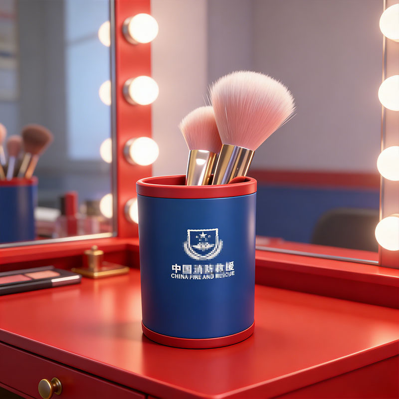 铝合金桶工具化妆刷圆形收纳盒筒梳妆台美妆消防员纪念品大号红蓝,收纳整理,笔筒,淘宝优惠券,粉丝福利购,淘宝优惠卷