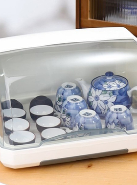 茶具收纳盒桌面杯子收纳置物架防尘玻璃杯茶杯托盘沥水杯架子杯架