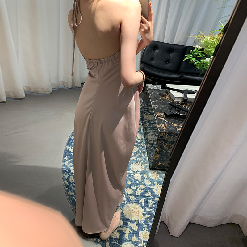artme灰粉色2024夏季连衣裙