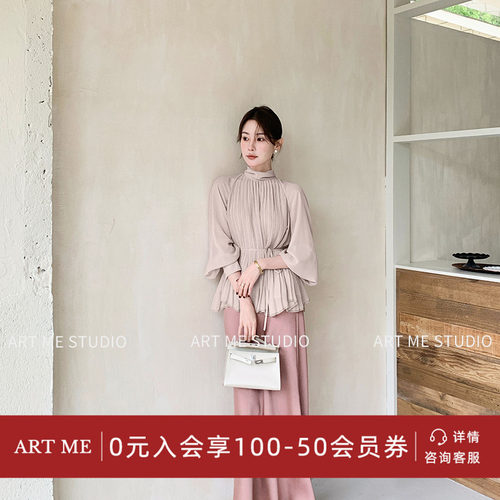 ARTME瓜瓜风琴压褶知性风衬衫