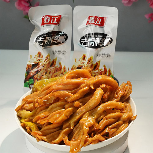 春江无骨鸭掌泡椒熟食即食