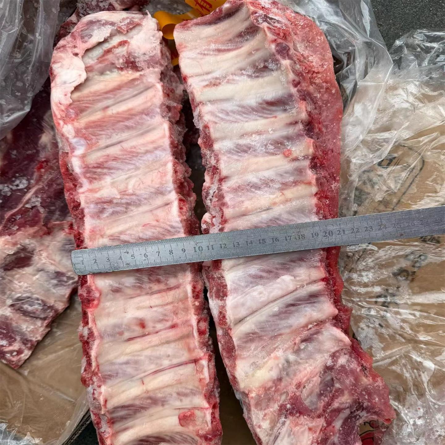 多肉厚肉猪肋排心中段排骨背排肥瘦相间冷冻烧烤烧鸡烧猪排骨常用图片