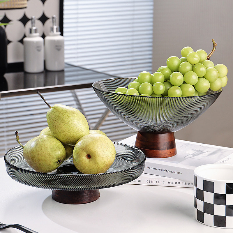 玻璃水果盘家用客厅2024新款现代简约大容量高脚糖果盘高级感摆件,餐饮具,果盆/果盘/果篮,淘宝优惠券,粉丝福利购,淘宝优惠卷