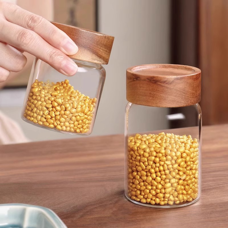 金豆豆玻璃收纳瓶豆子