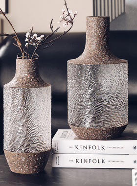 新中式花瓶玻璃鲜花插花摆件