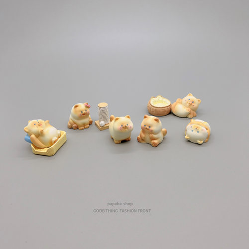 可爱迷你小暹罗猫办公室桌面摆件