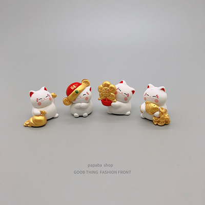 可爱招财猫情绪治愈系办公室摆件