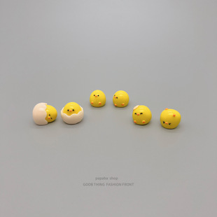 呆萌蛋壳小鸡仔桌面摆件办公室工位装饰品创意儿童书房小摆设礼物