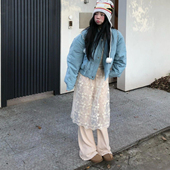 韩国东大门新款 女 屁帘女透视蕾丝刺绣裙屁帘叠穿遮臀裙帘中长款