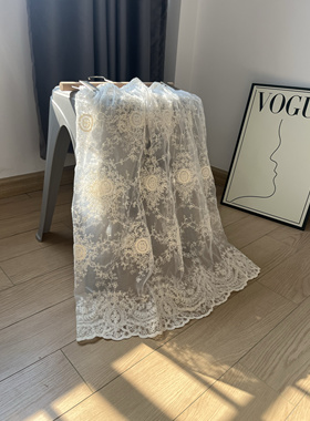 复古镂空透视蕾丝半身裙叠穿裙帘小众中长款松紧打底外穿裙子屁帘