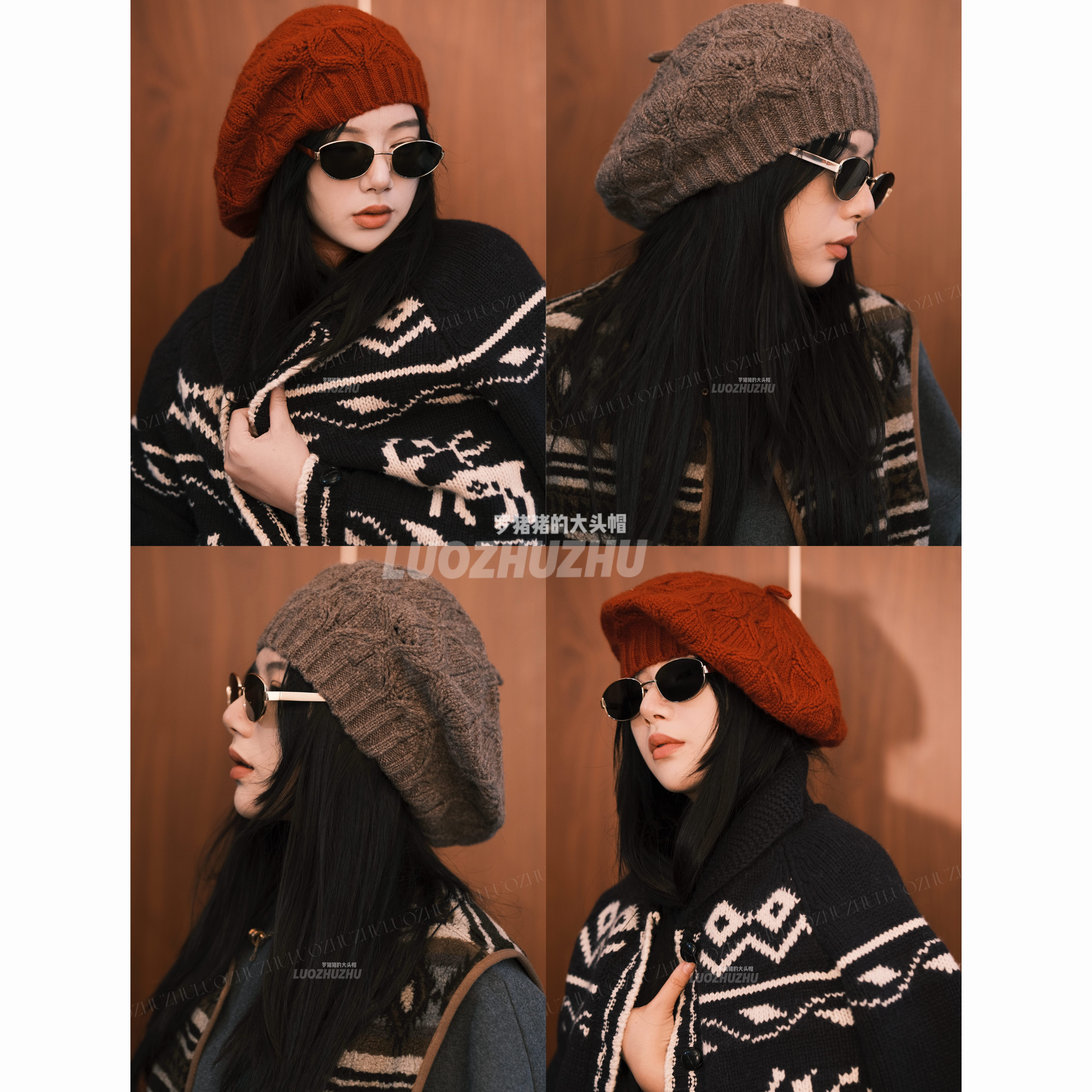 罗猪猪【羊毛小灯泡】多种佩戴方式100纯羊毛~复古柔软麻花针织羊