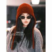 100%WOOL羊毛毛线帽子女秋冬韩版 罗猪猪 韩系 大头围显脸小护耳