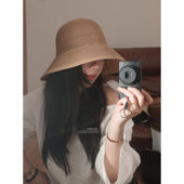 大檐遮脸百搭ins风夏季 小空调 户外沙滩遮阳 冰透渔夫 罗猪猪