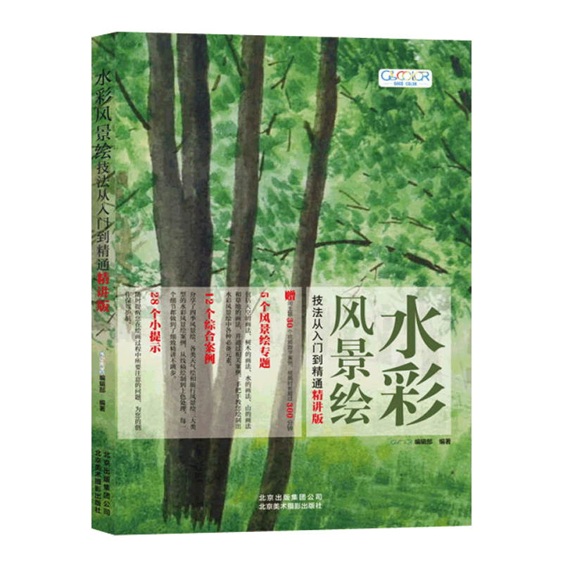 赠视频】水彩风景绘技法从入门到精通 水彩教程 水彩线稿水彩画绘画技法素材课程临摹画册美术初学者自学画画零基础入门 水彩书