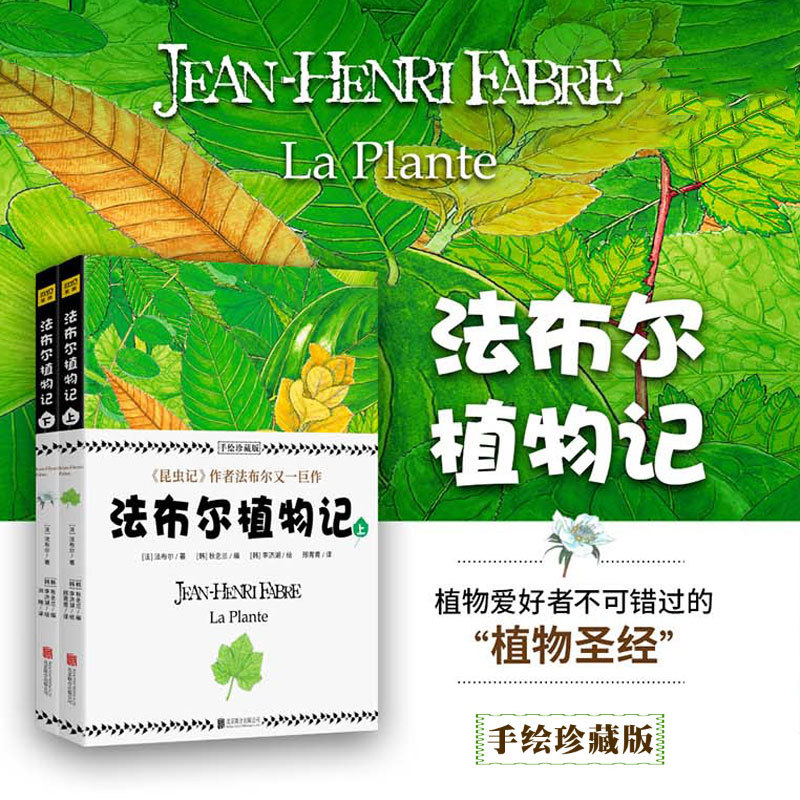 正版包邮  法布尔植物记 手绘珍藏版 全2册 昆虫记 植物知道生命的答案作者法布尔又一 中小学生青少年植物科普书籍怎么看?