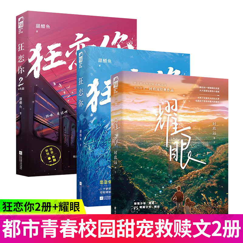 正版包邮 耀眼+狂恋你1+2 全3册 高人气双向救赎甜宠文 青春文学小说 桀骜少年邢武VS明媚少女晴也 晋江校园救赎小说