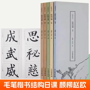 了如指掌书法结构日课全5册 欧体颜体柳体赵体楷书字帖 赵孟俯柳公权颜真卿欧阳洵字帖楷书教程毛笔临摹字帖学生成人书练字帖书籍