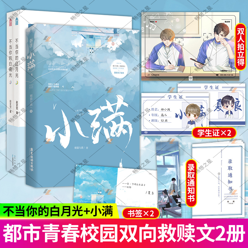 随书赠品 不当你的白月光+小满 2册 青春校园甜宠言情小说学习励志实体书 新增番外 花火双男主双向治愈救赎文青春校园兄弟情小