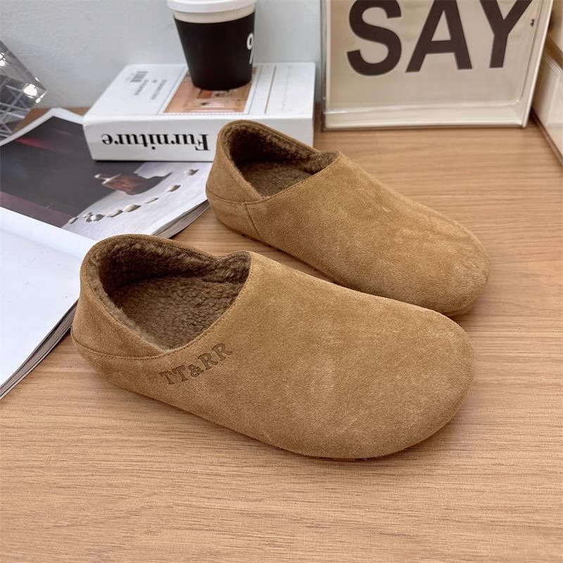 两穿丑萌鞋豆豆鞋加绒勃肯鞋