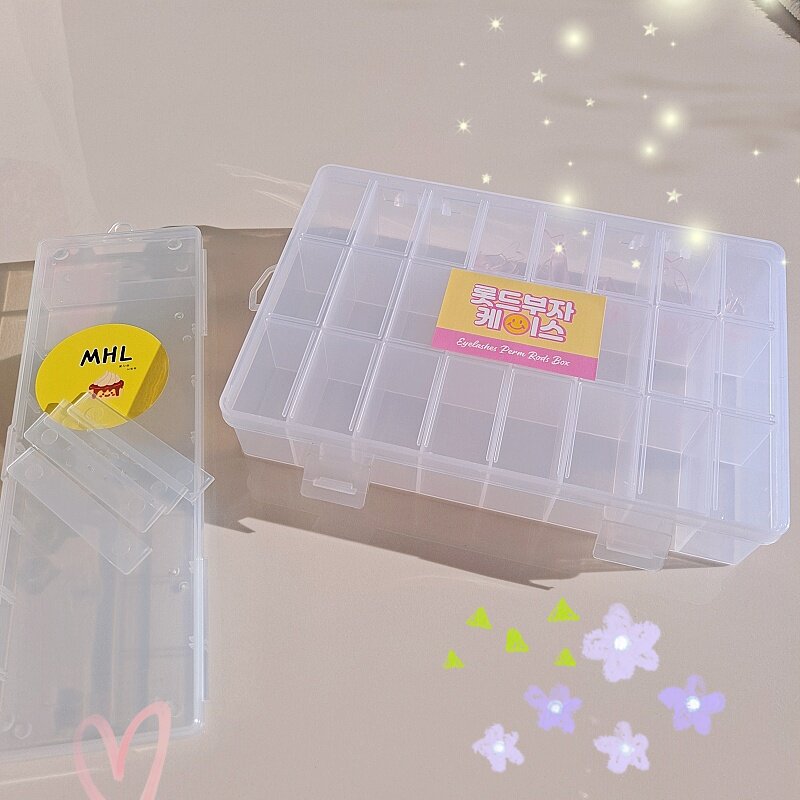 韩国烫睫毛收纳盒垫片胶水烫剂角蛋白工具挑棒盒子隔板随意安插