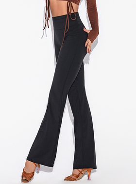 皇朝拉丁舞服高腰微喇叭裤运动紧身裤收腹提臀外穿阔腿裤ZBK6959