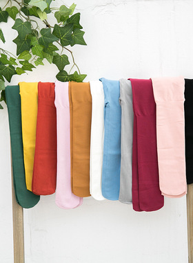 女童酒红色连裤袜薄款天鹅绒打底裤连脚舞蹈演出袜子墨绿色丝袜潮