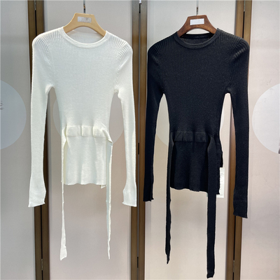 100绵羊毛！针织衫打底衫纯色圆领百搭软糯亲肤修身设计感毛衣秋