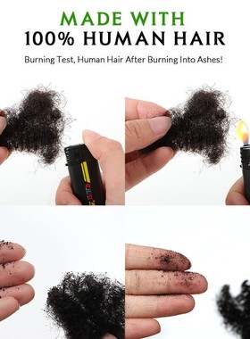 14inch真人发蓬蓬丝雷鬼脏辫假发辅料Afro Kinky Bulk Hair