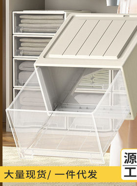 收纳箱抽屉式衣服透明整理箱家用衣物储物柜子衣柜塑料内衣